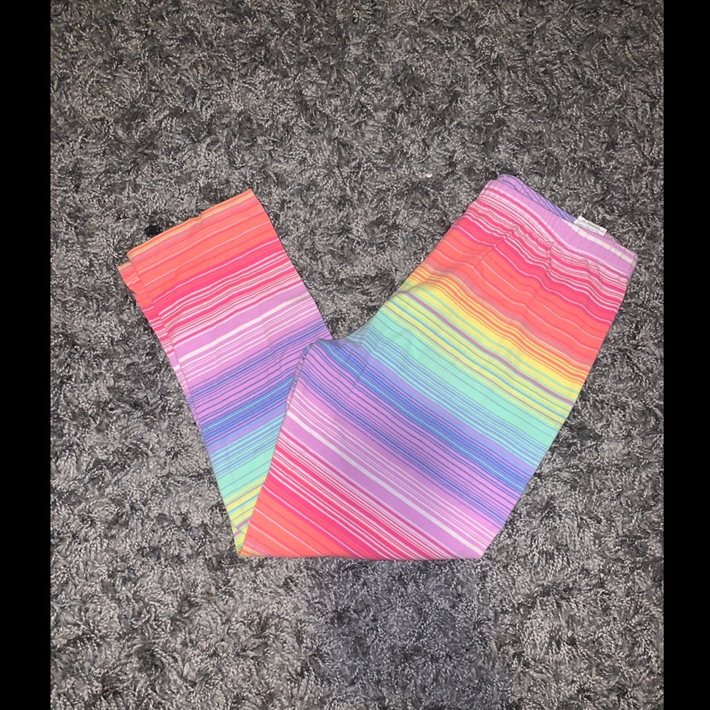 Rainbow stripped crop leggings